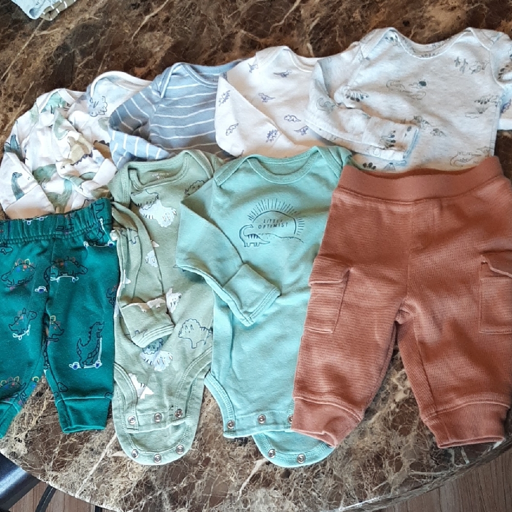 Carter's Baby Long Sleeved Bodysuits And Pants Lot